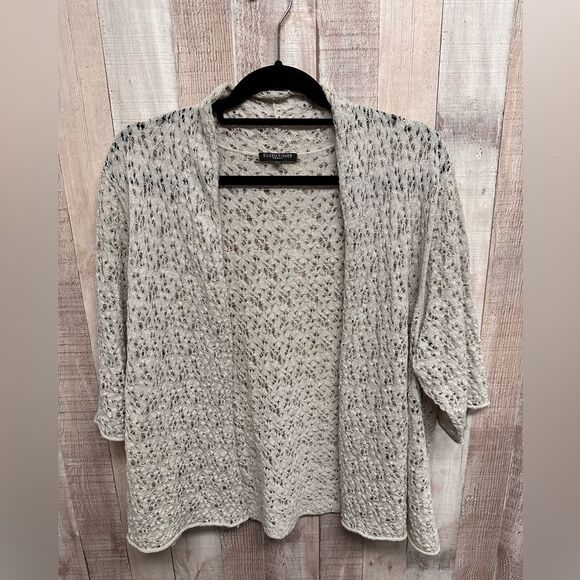 Eileen Fisher wool lace lightweight cardigan - Picture 2 of 13